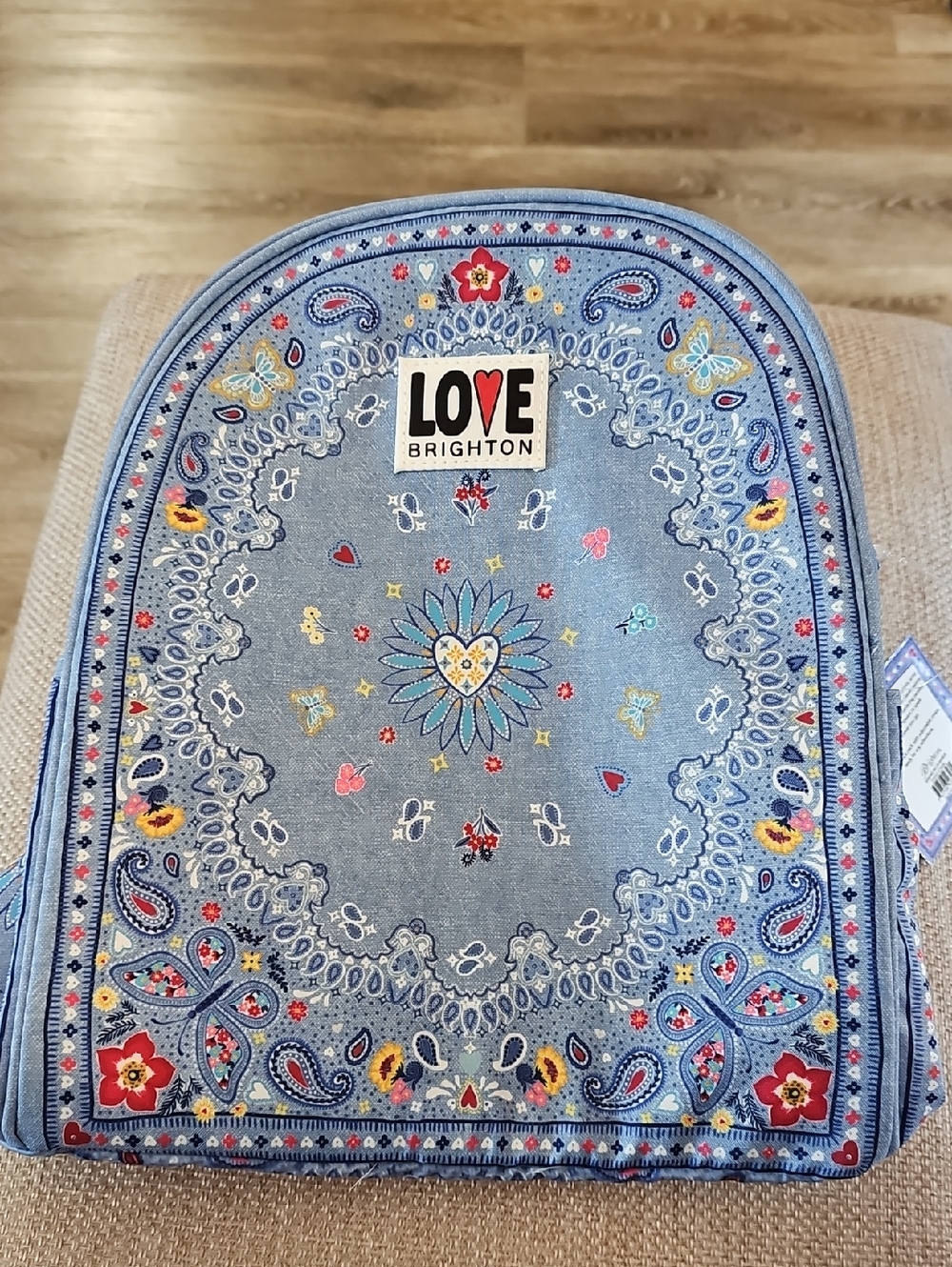 Brighton Light Blue Embroidered 'LOVE BRIGHTON' Backpack